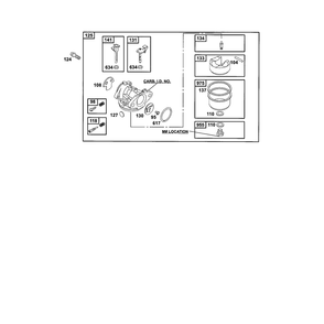 Carburetor/Valve Kit (I) Diagram and Parts List for 121700TO121799  Briggs and Stratton Engine